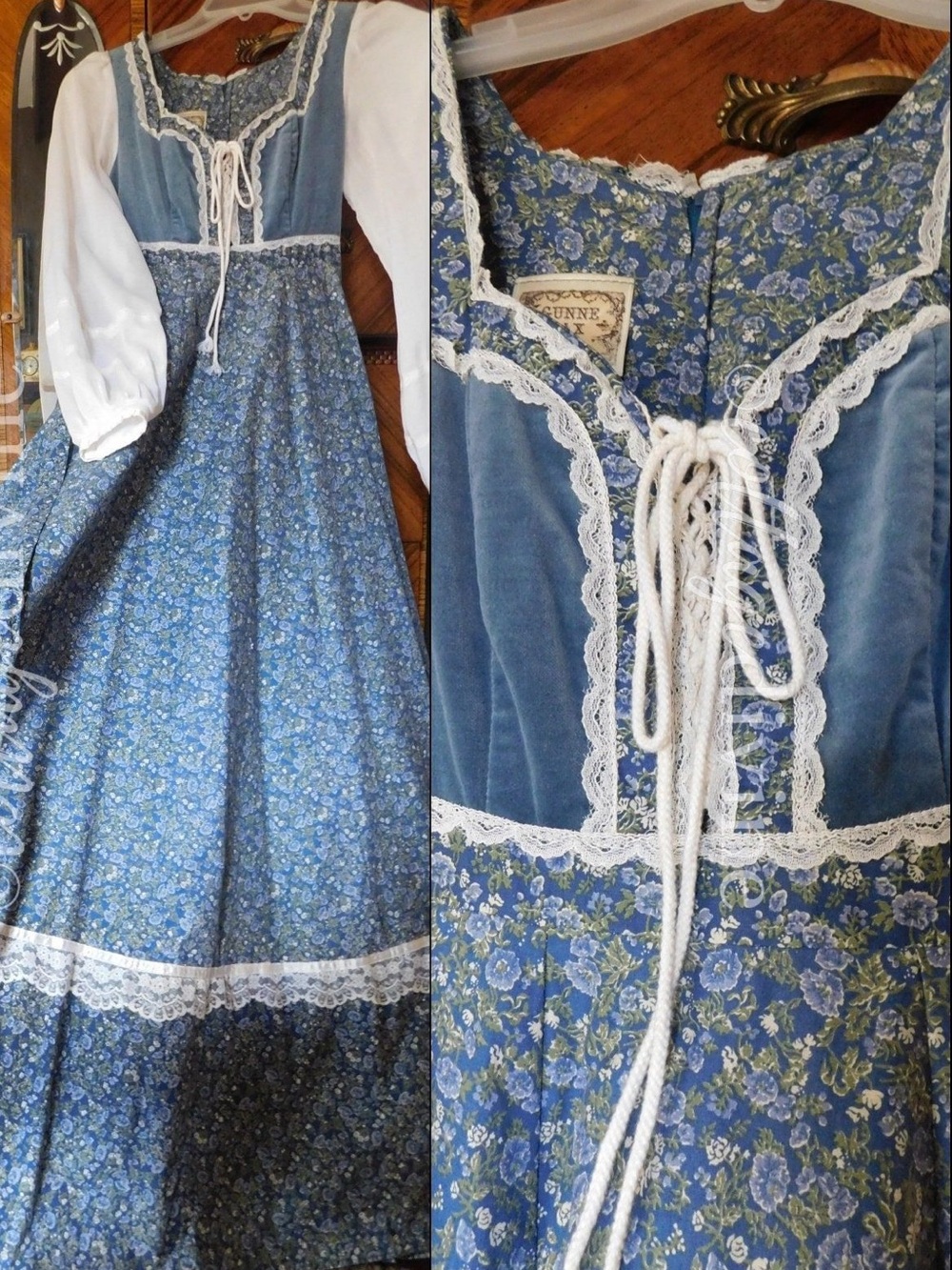 1970's Gunne Sax by Jessica McClintock Maxi Hippie Prairie Dress - Picture 2 of 13
